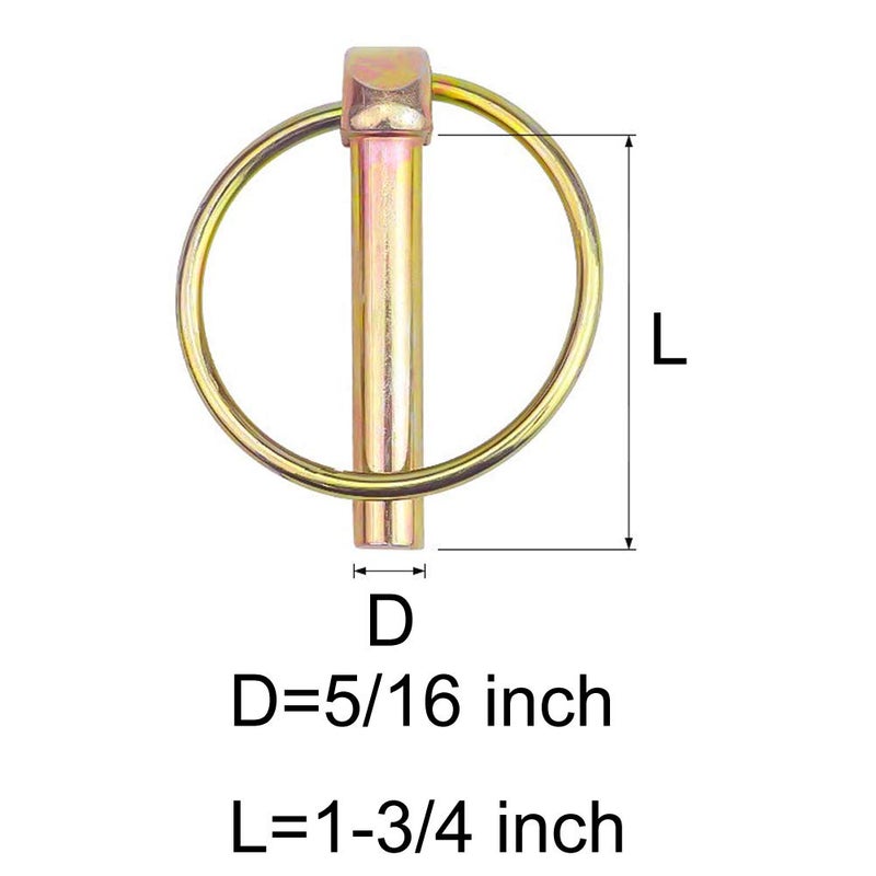 lasenersm 8 Pieces Pin Size 5/16" x 1-3/4" Heavy Duty Linch Pin Lock Pin Clips Tractor Lynch Pin Lynch Pin Fastener Assortment Kit for Farm Tractors Trailers Trucks Mowers Trolley Horsebox - Image 3